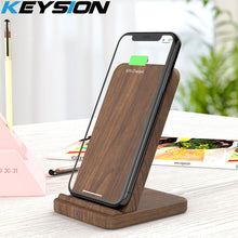 Load image into Gallery viewer, KEYSION 10W Wooden Qi Wireless Charger